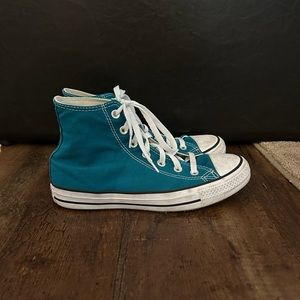 Teal high top converse